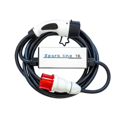 SPARK LINE 16 elektromos autó állítható otthoni töltő – (3x16A) 11kW – 7,5m Type2 kábellel