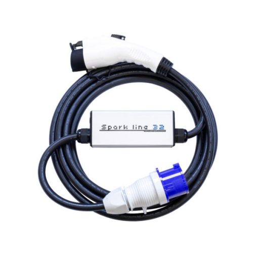 SPARK LINE 32 elektromos autó állítható otthoni töltő – (1x32A) 7,4kW – 7,5m Type1 kábellel